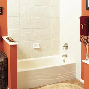 sierra sand stamped walls & almond surf tub model