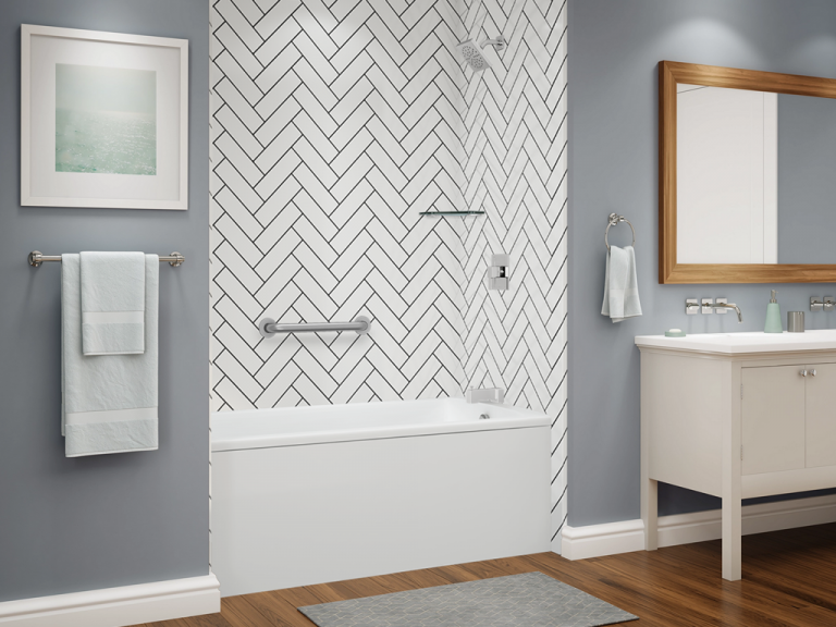 illusions series - white - herringbone - straight tub