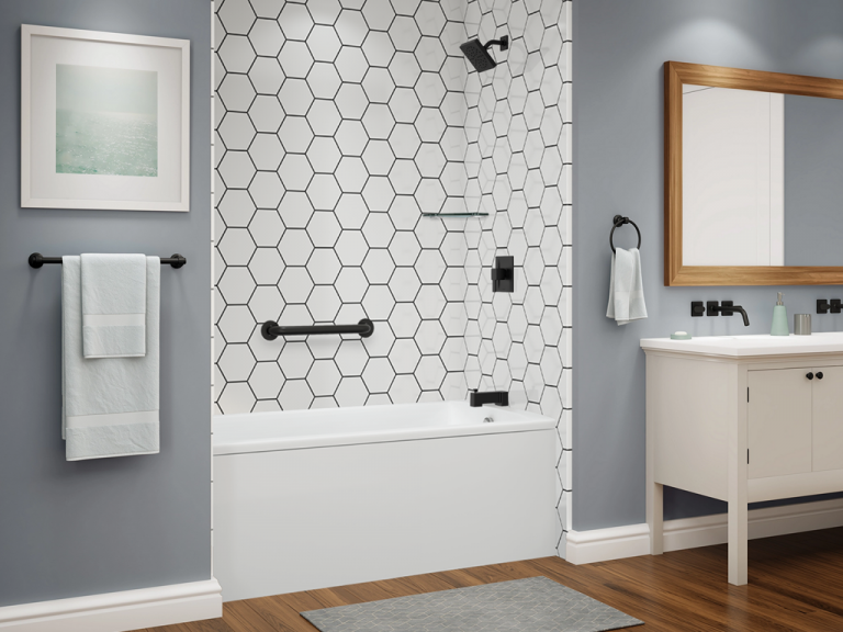 illusions series - white - hexagon - straight tub