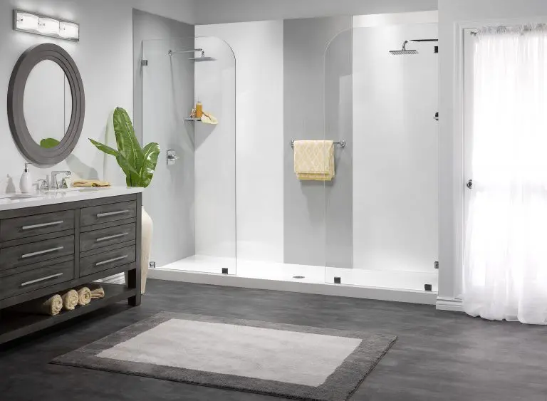 prime series - matte white smooth w deco accent wall oversized double rain shower partition glass chrome